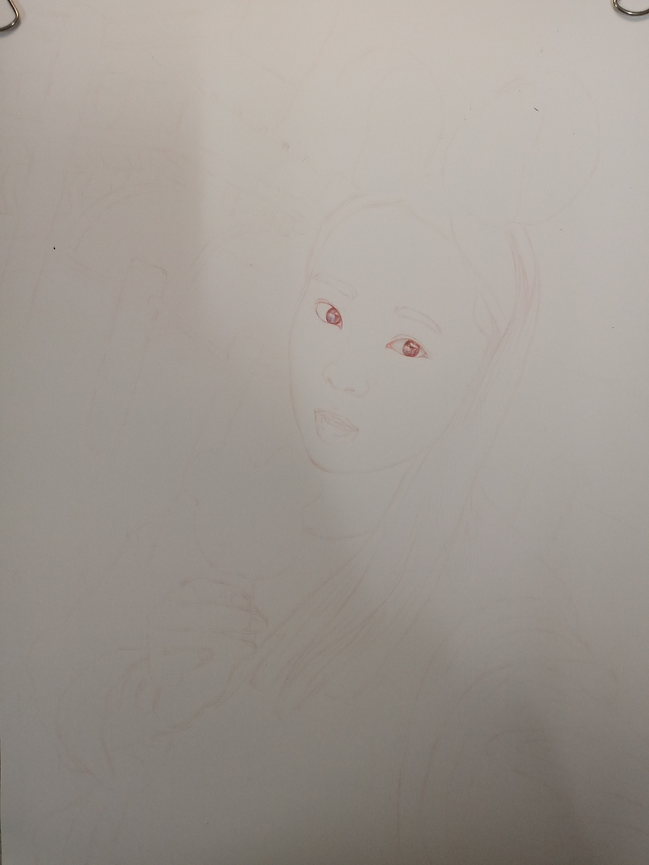 手绘作品:吃冰糕的女孩儿