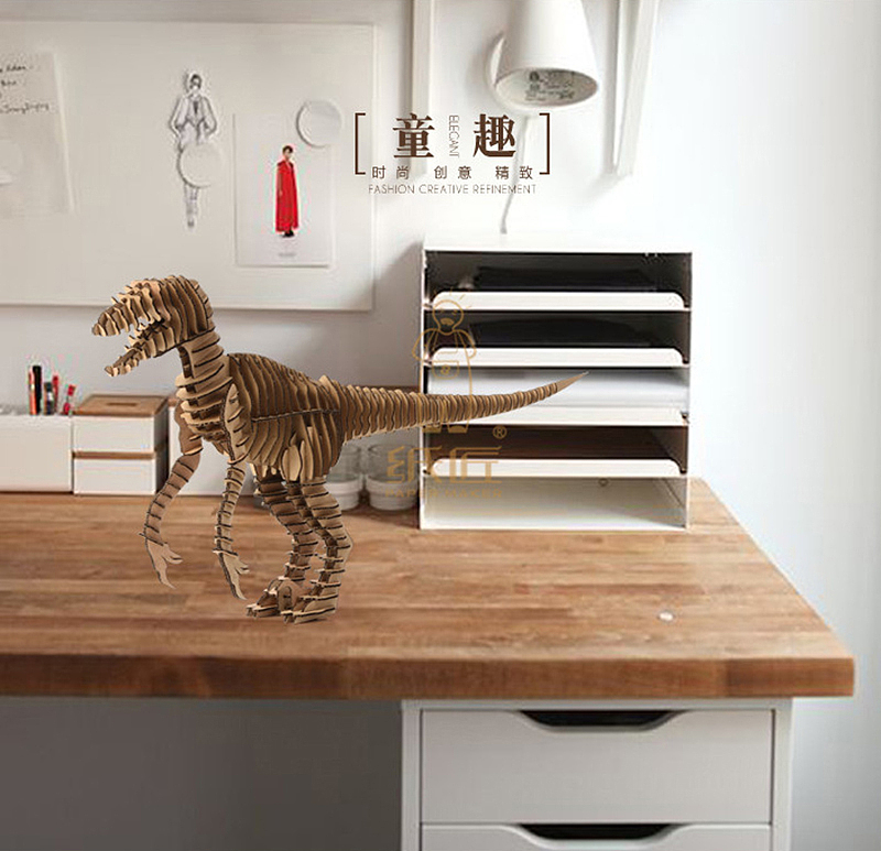 瓦楞纸家居装饰品DIY | 拼插组装迅猛龙拼图动物摆件（图ZMjYwNDU2MjU2） - 生活用品 - 站酷设计师PAPERMAKER纸匠原创素材 - 站酷ZCOOL