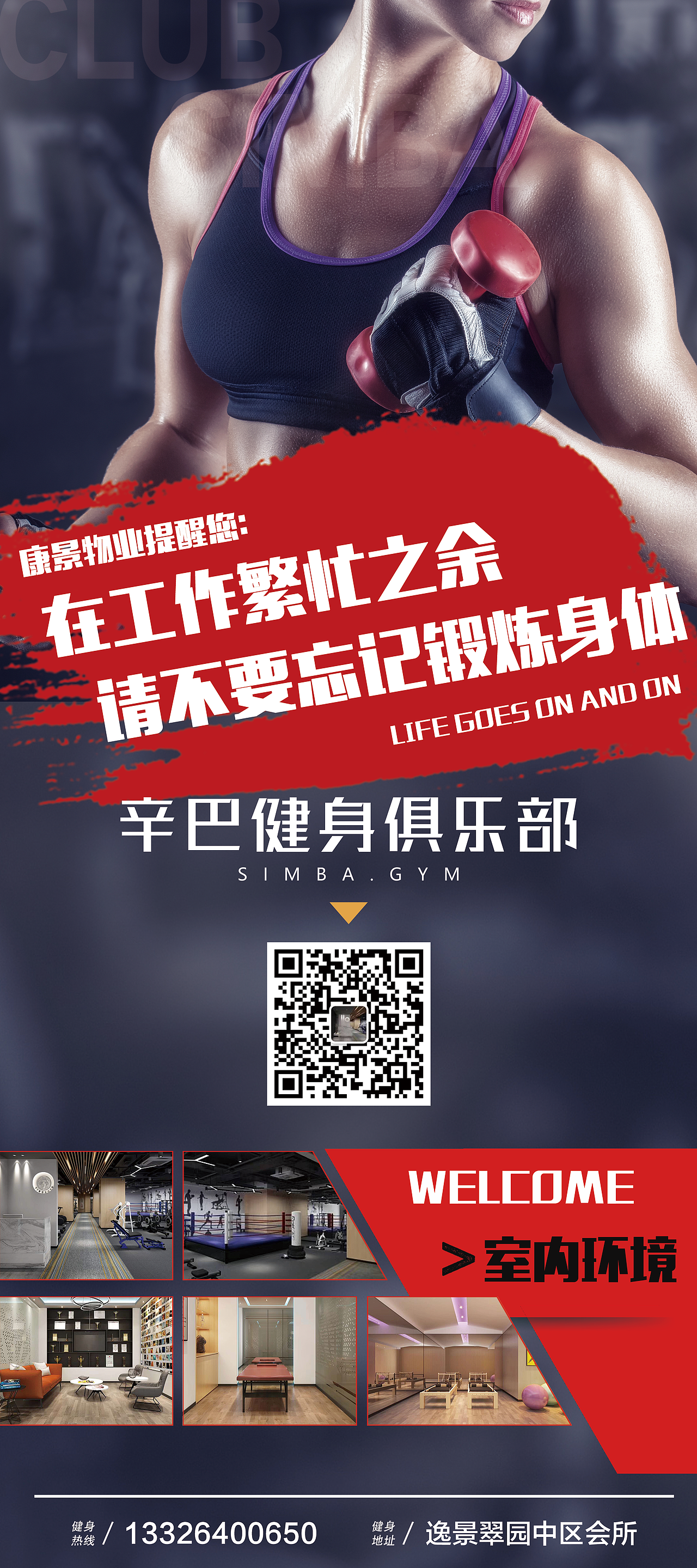 辛巴健身LOGO+易拉宝