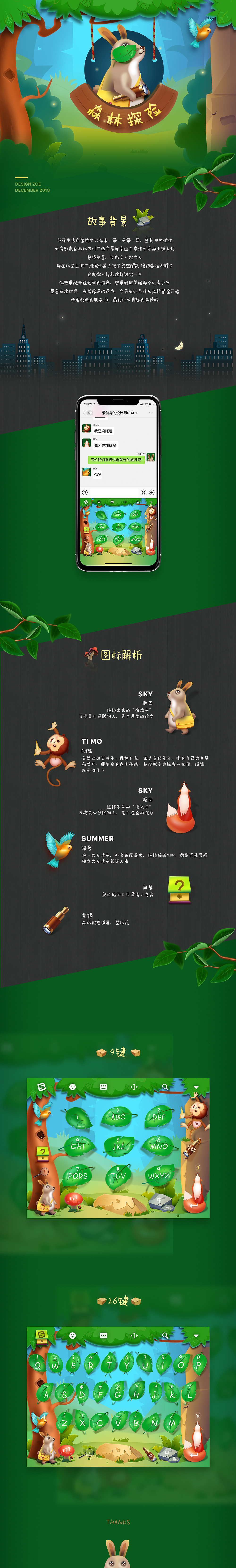 森林探险-2018搜狗输入法设计大赛（图ZMTQxMTYyNzUy） - 主题/皮肤 - 站酷设计师肉小一原创素材 - 站酷ZCOOL