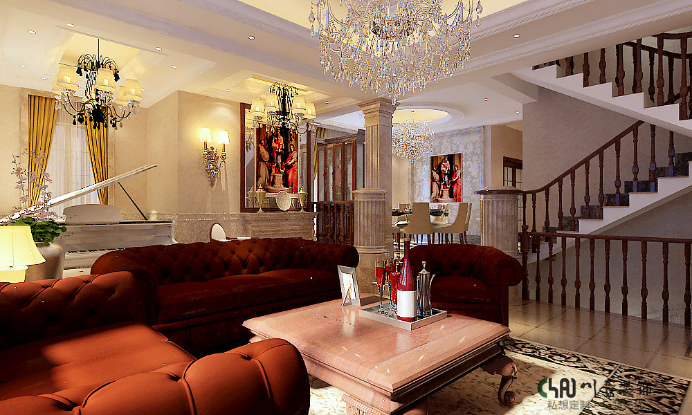 保利温泉连排别墅320㎡欧式