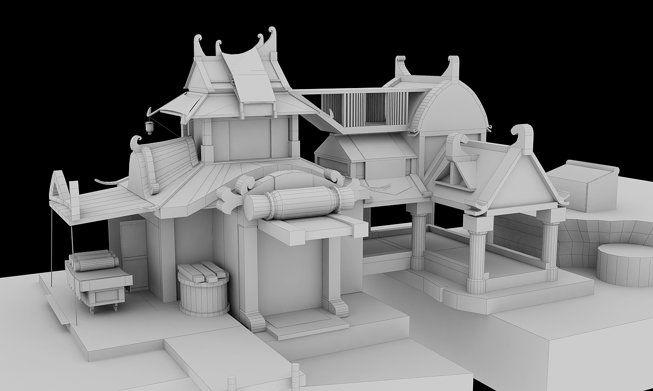 3D游戏房屋建模（图ZOTE0MTU2NzY=） - 动画/影视 - 站酷设计师开心的旺才原创素材 - 站酷ZCOOL