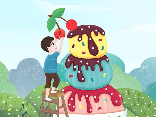 辛小帅亲子美食系列插画