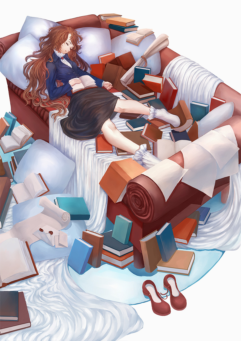 一看书就犯困|插画|插画习作|他山河 - 原创作品 - 站酷 (zcool)