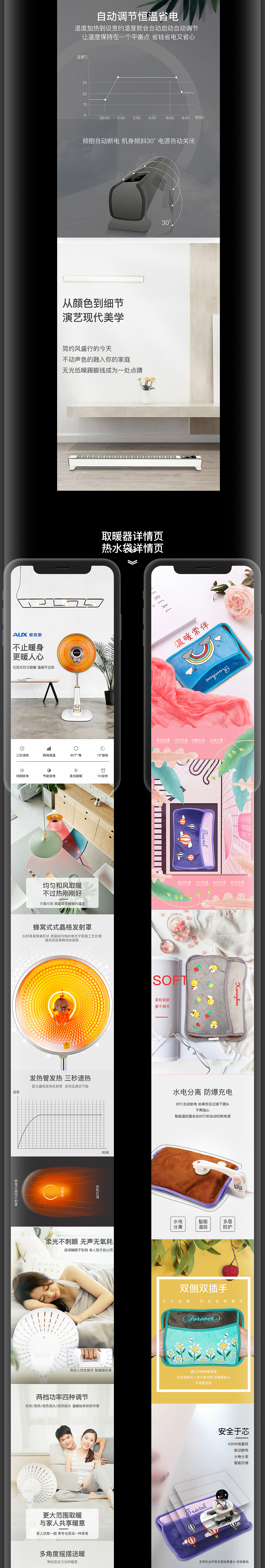 奥克斯取暖器-热水袋-去球器-吸尘器电商设计（图ZMTI4NTA4Mjcy） - 电商 - 站酷设计师用心设原创素材 - 站酷ZCOOL