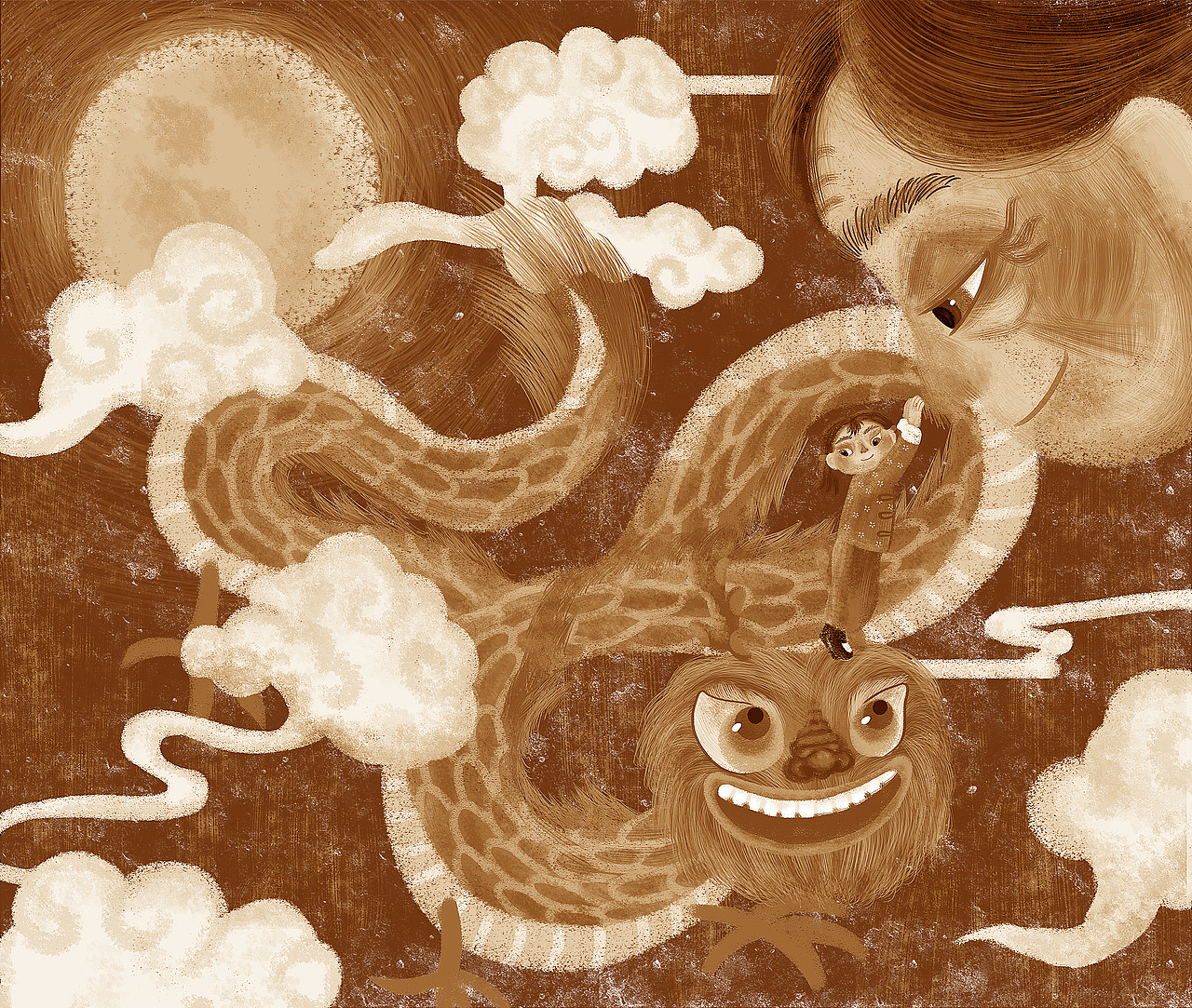 #2019青春答卷# 插画绘本设计 | 《春生的龙》（图ZMTU0MTI1ODAw） - 绘本 - 站酷设计师芋头切原创素材 - 站酷ZCOOL