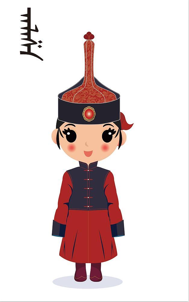 蒙古族服饰卡通娃娃