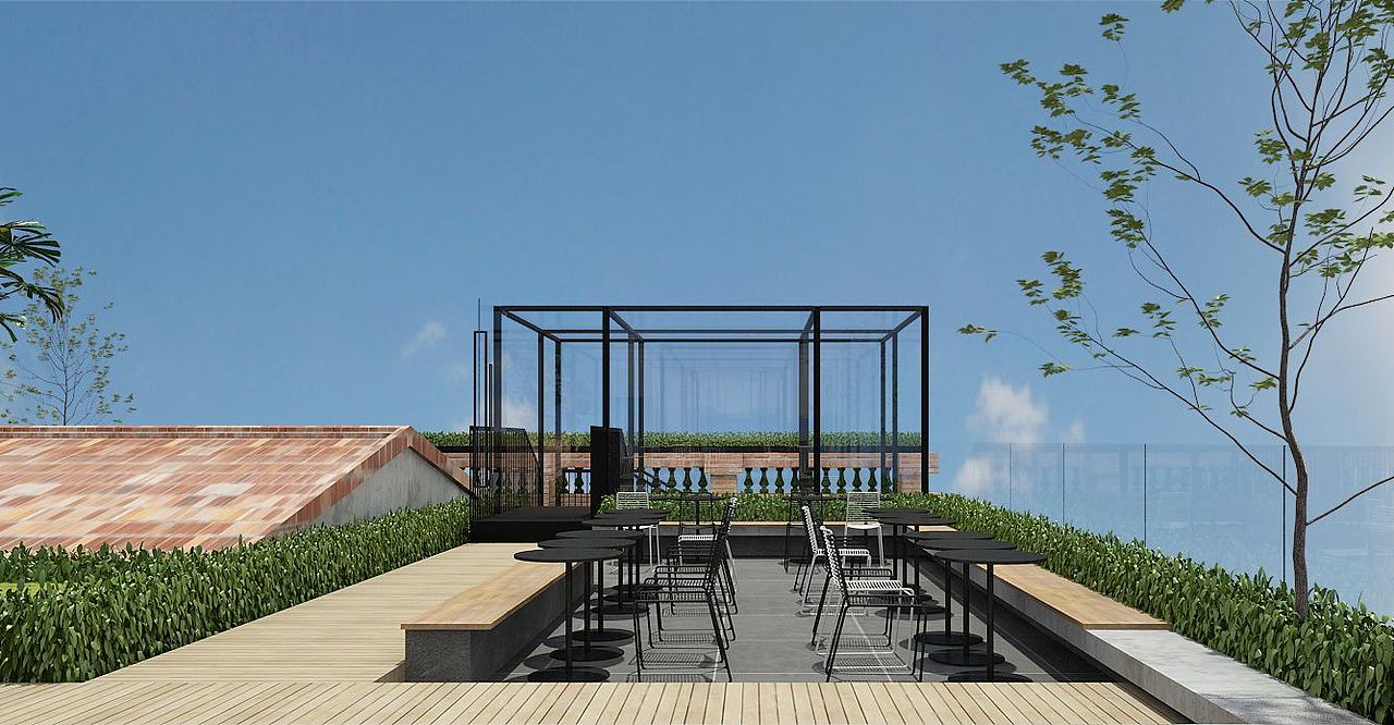 天台设计 - 提供大量的休息座位,方便观景