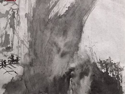 怀羽水墨山水画