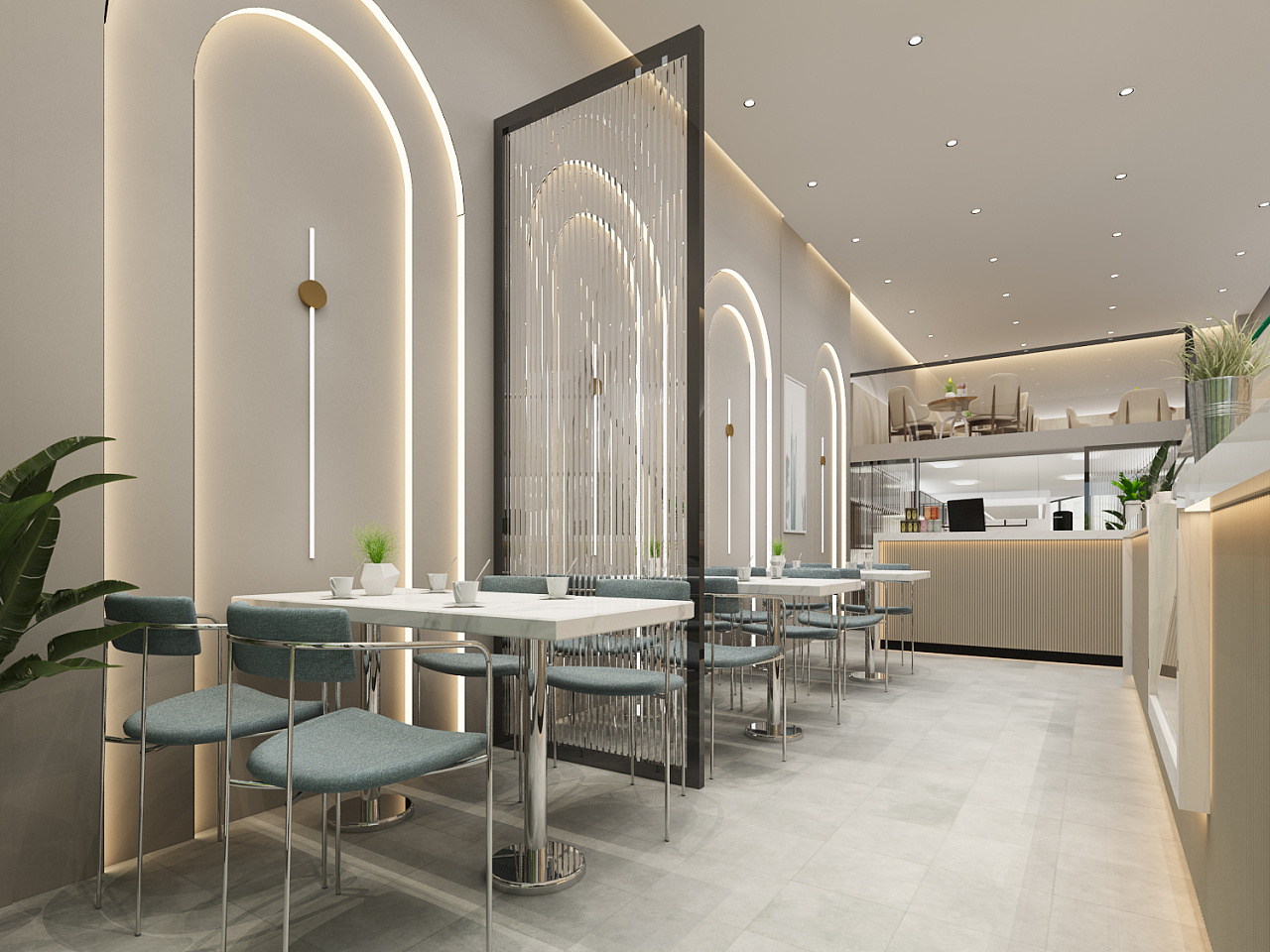 莫母思奶茶店工装设计3d效果图|三维|场景|3d设计师ng男 - 原创作品