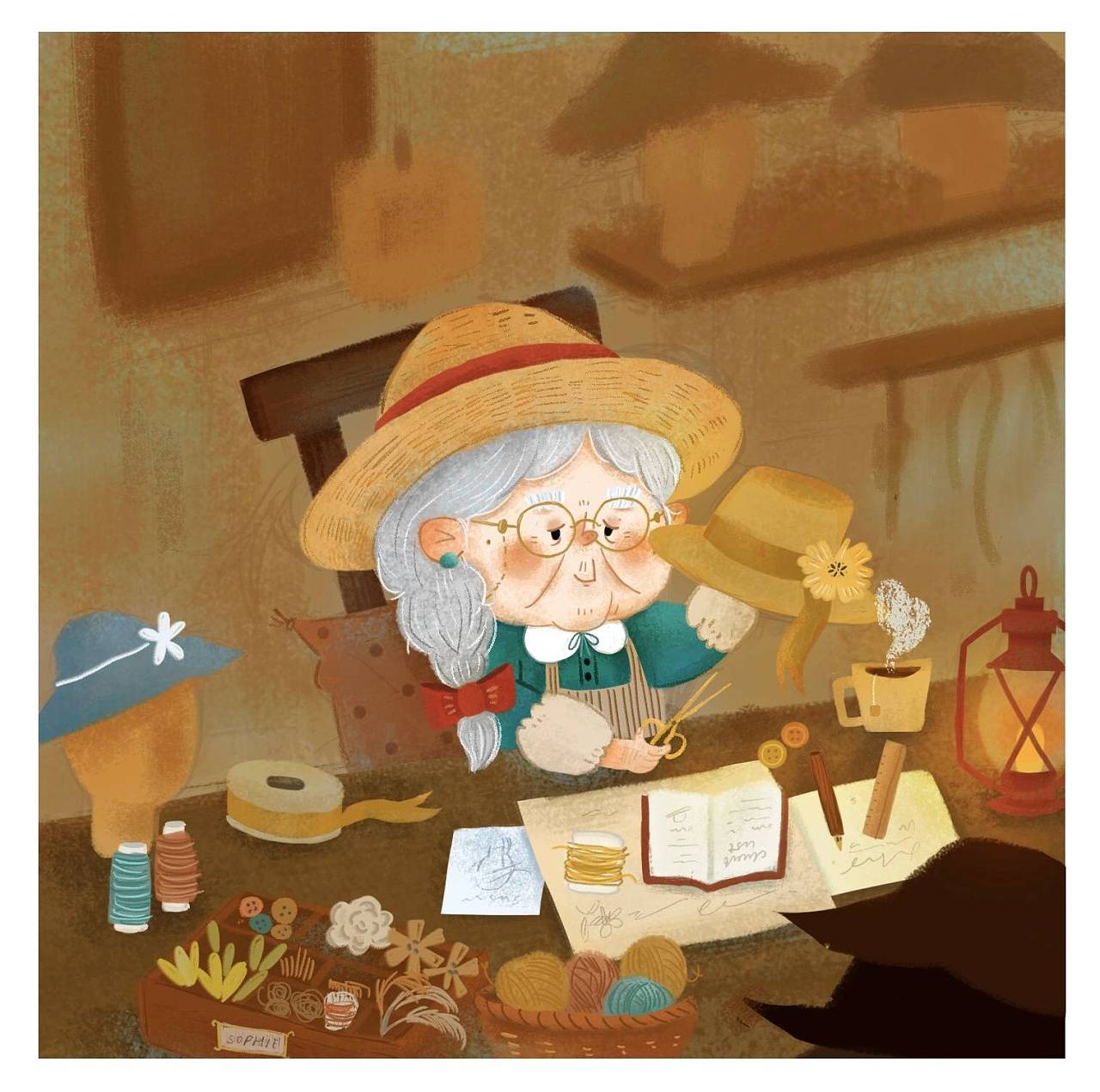 儿童插画61苏菲婆婆与帽子店|插画|儿童插画|张悠悠eunice - 原创