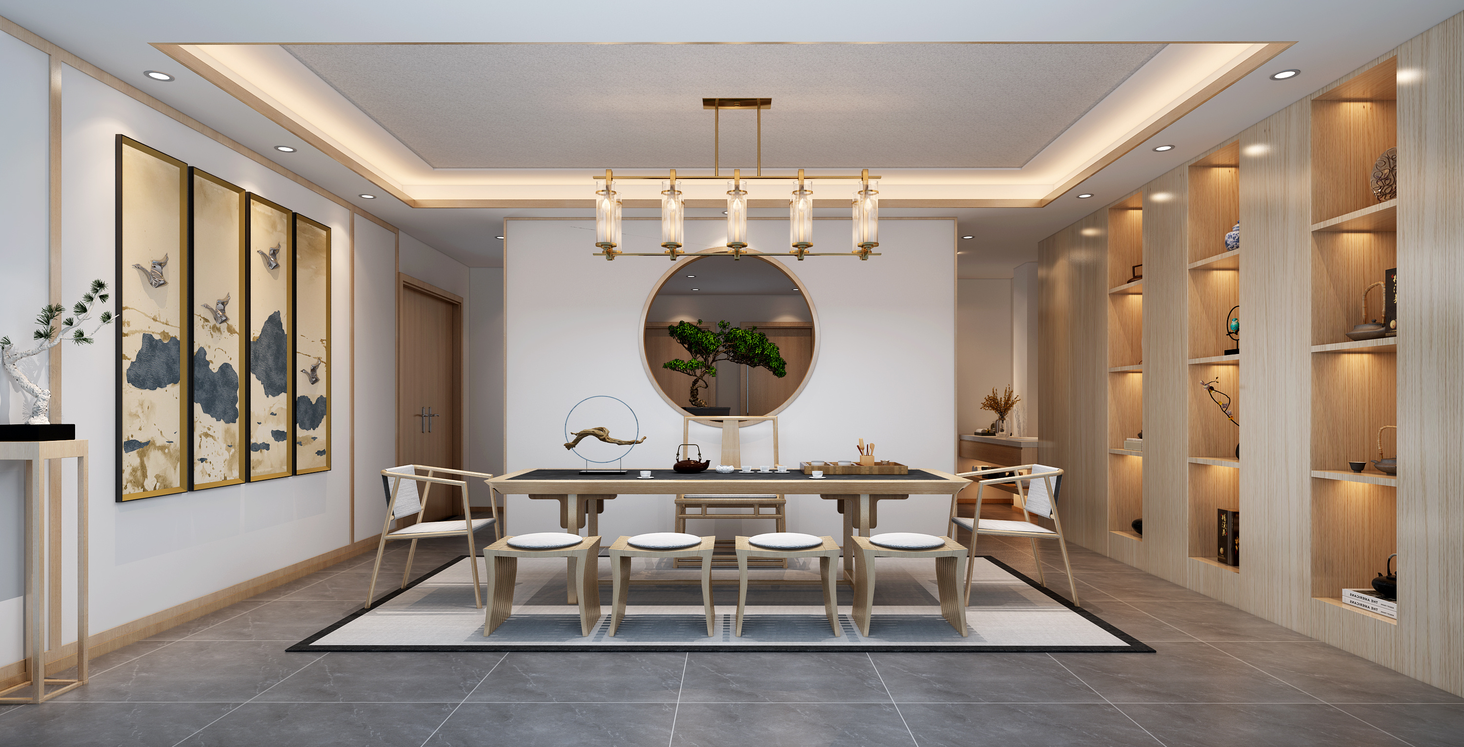 新中式客茶厅|空间|室内设计|丶八佾 - 原创作品 - 站酷 (ZCOOL)
