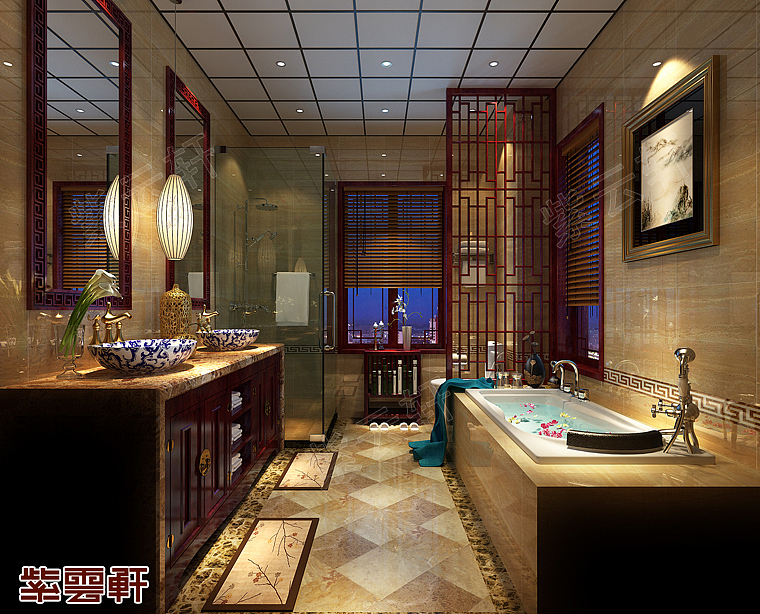 卫浴室仿古中式装修
