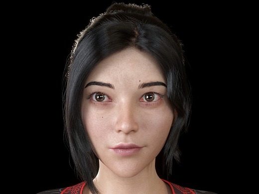 三维建模脸女人