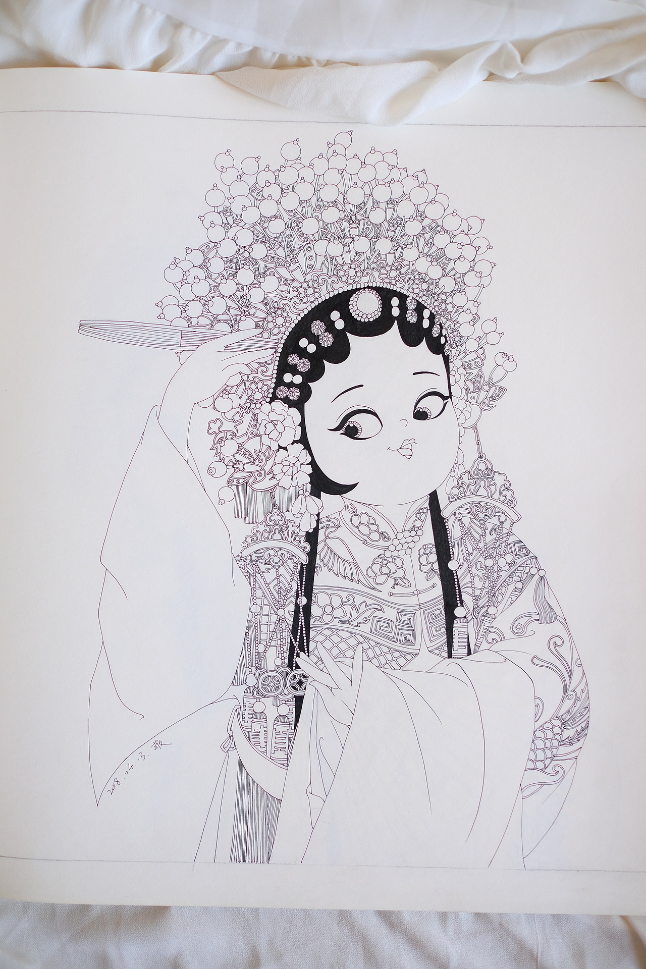 小花旦——线稿版