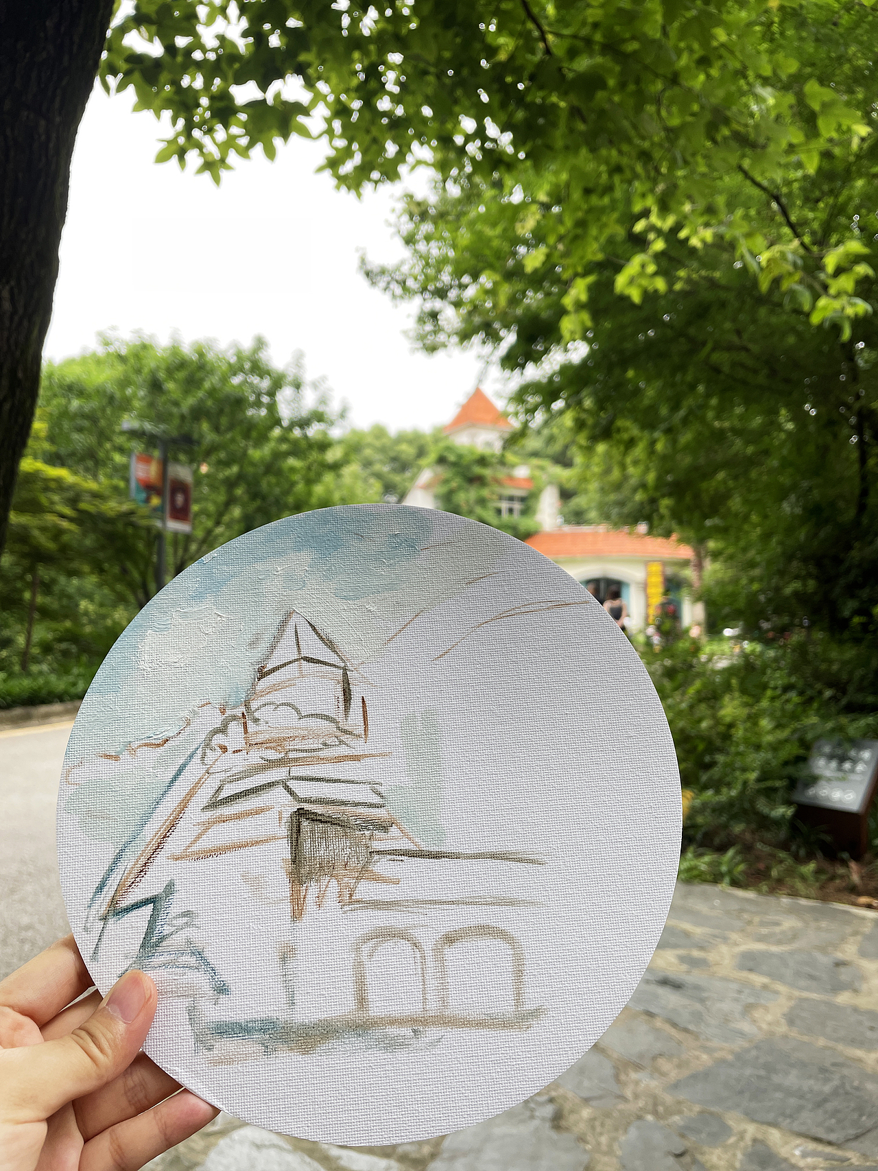 小公园油画写生（图ZMjYyMzIxOTQ0） - 绘画 - 站酷设计师插画师西米鹿原创素材 - 站酷ZCOOL
