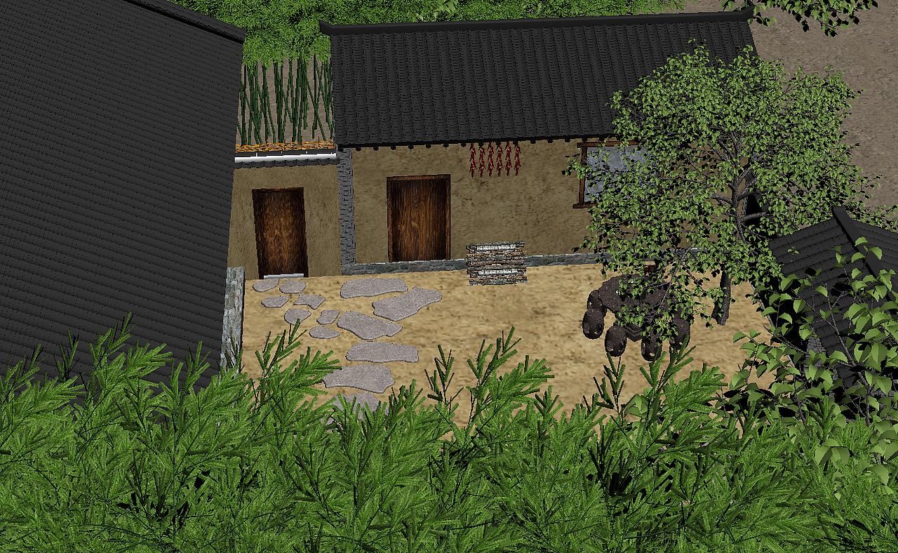 农家小院（图ZMzUxNTk4NTY=） - 建筑设计 - 站酷设计师朗晨工作室原创素材 - 站酷ZCOOL