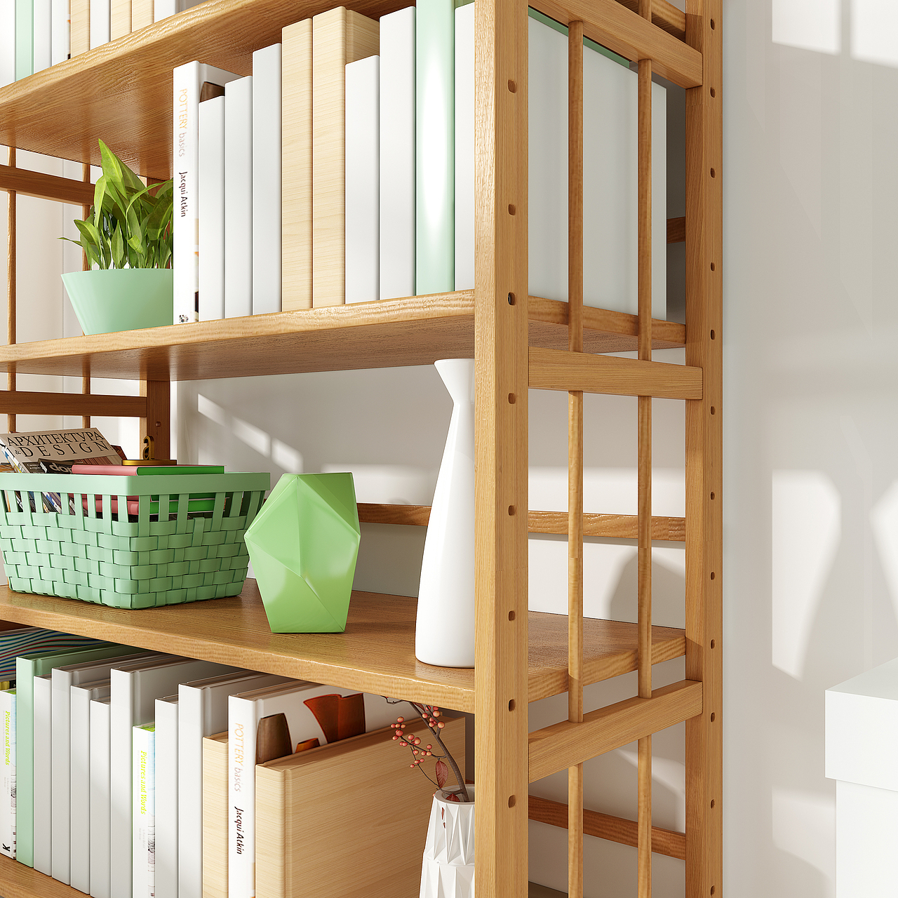 竹木书架三维建模渲染