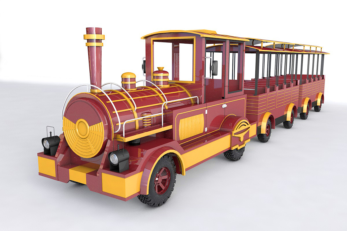 c4d建模-观光火车