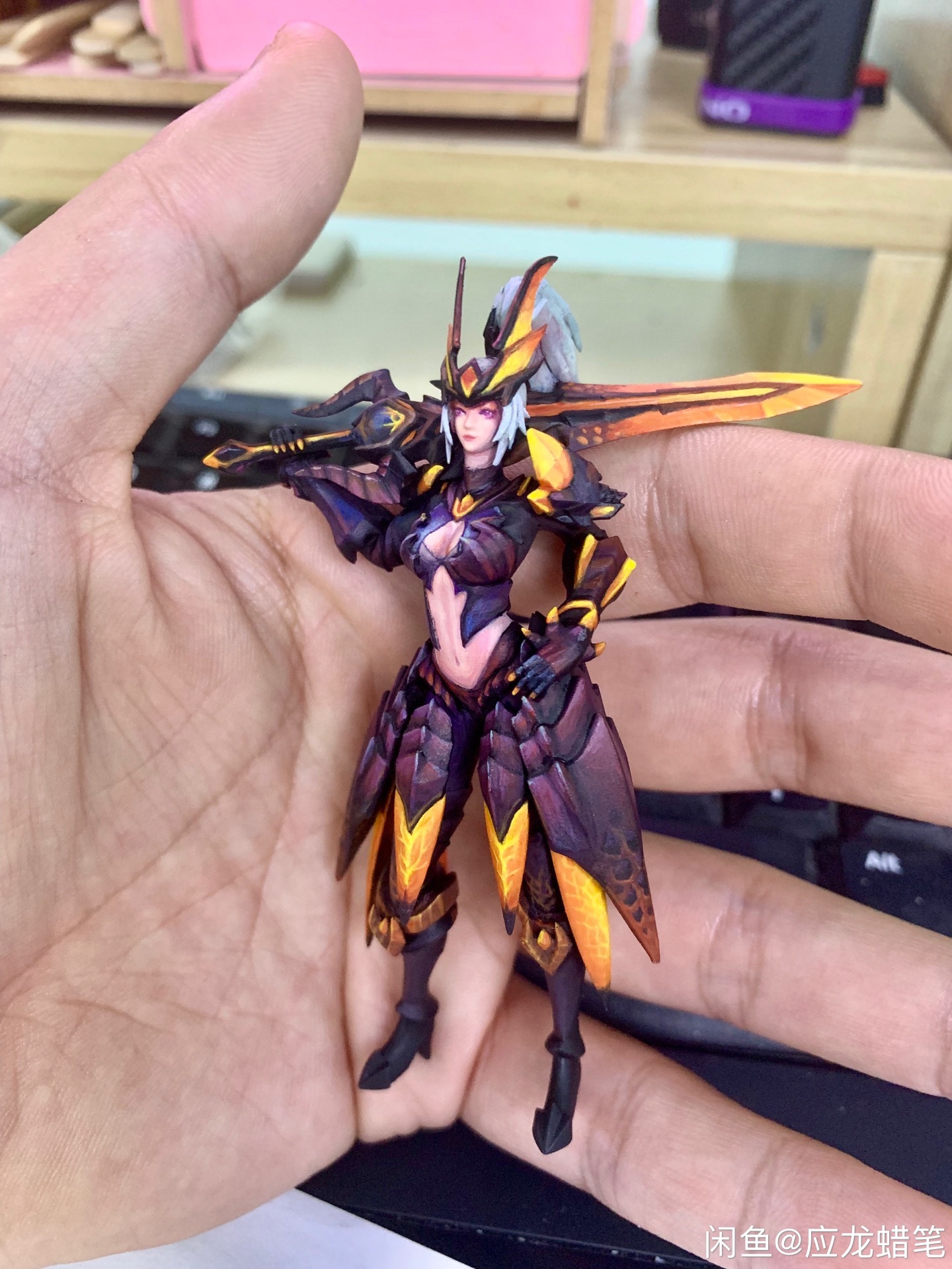 王者荣耀 花木兰 水晶猎龙者|手工艺|手办/模玩|应龙蜡笔 - 原创作品