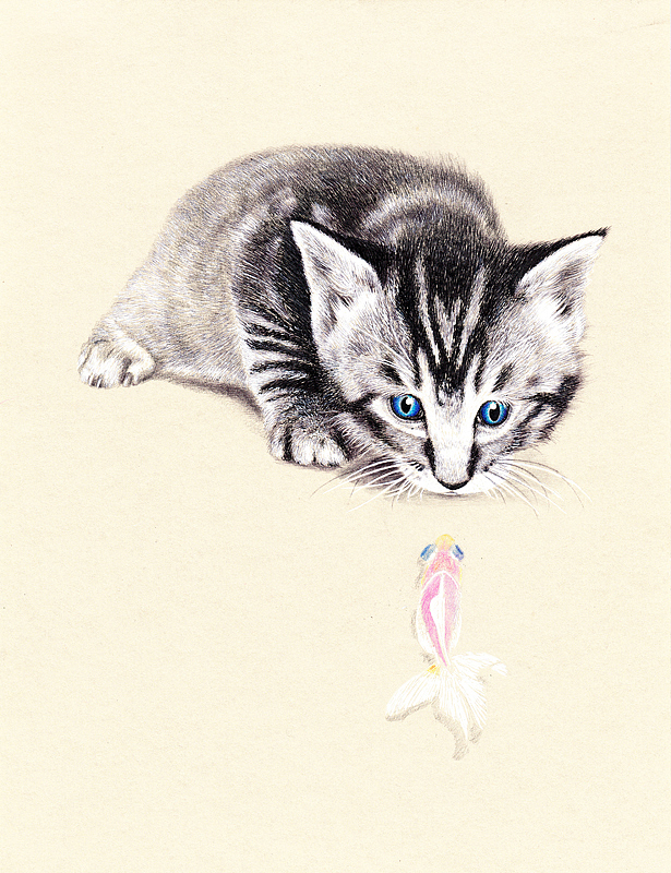 OY手绘：鱼·猫1（图ZMTUwMTQxNjQ=） - 绘画 - 站酷设计师欧阳鹏杰_OY原创素材 - 站酷ZCOOL