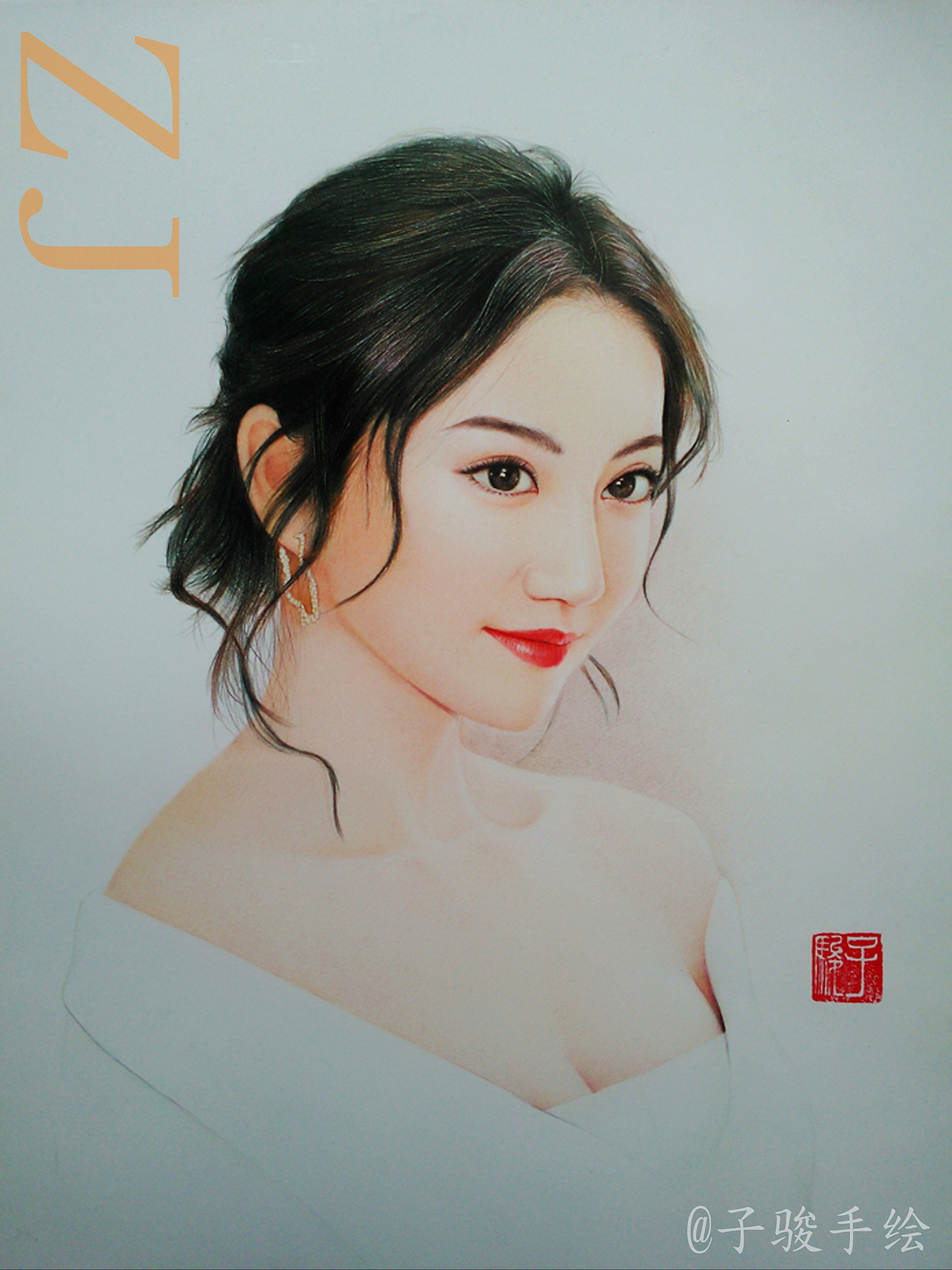 彩铅大甜甜（图ZNzgzNzg2OTY=） - 绘画 - 站酷设计师子骏手绘原创素材 - 站酷ZCOOL