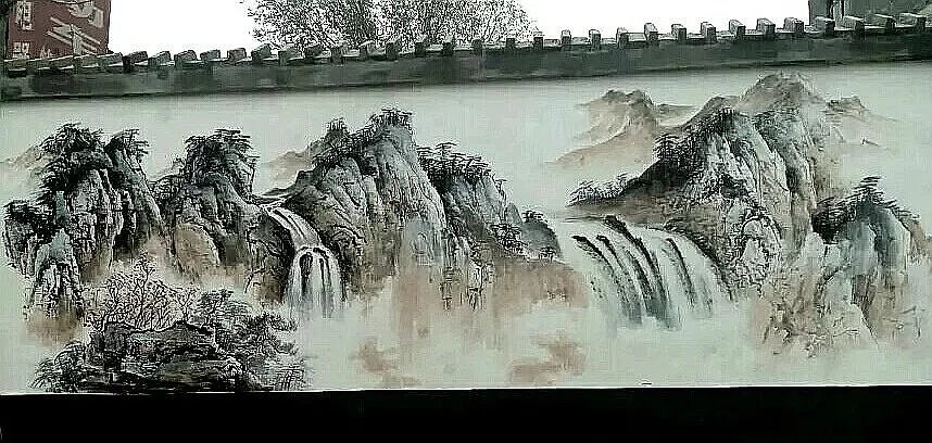 蜀绘壁画作品-乡村文化墙（图ZMTE3NTA2MTA4） - 建筑设计 - 站酷设计师蜀绘壁画原创素材 - 站酷ZCOOL