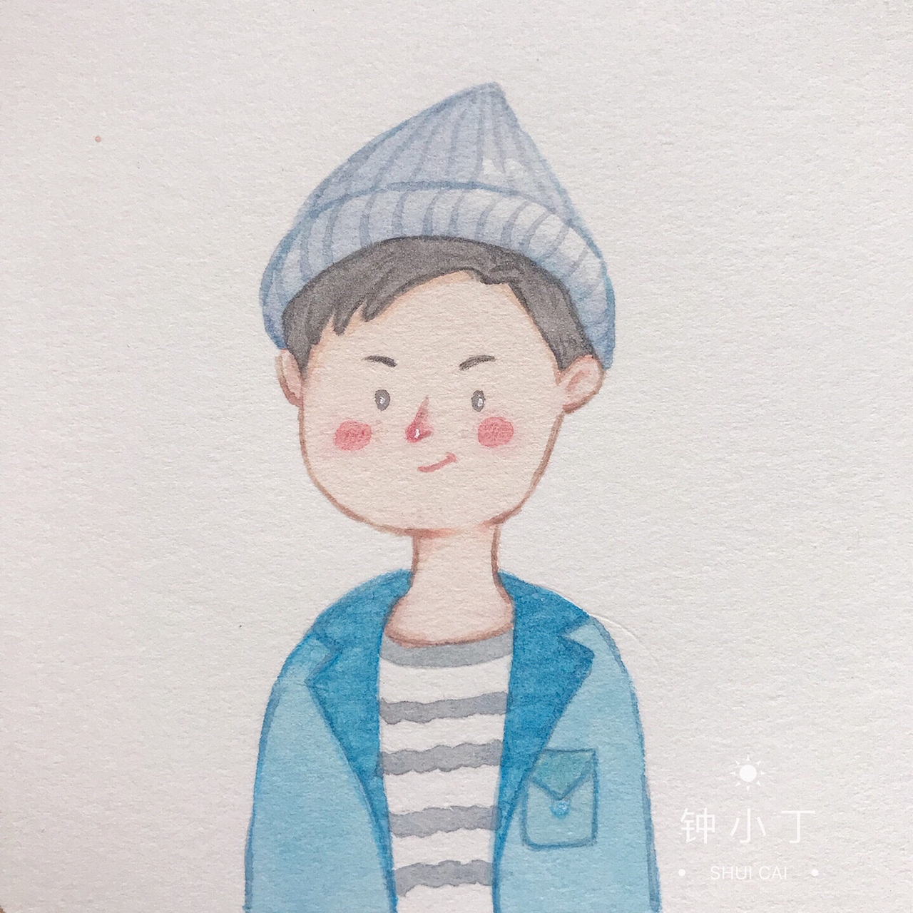 一组丑萌丑萌的水彩头像