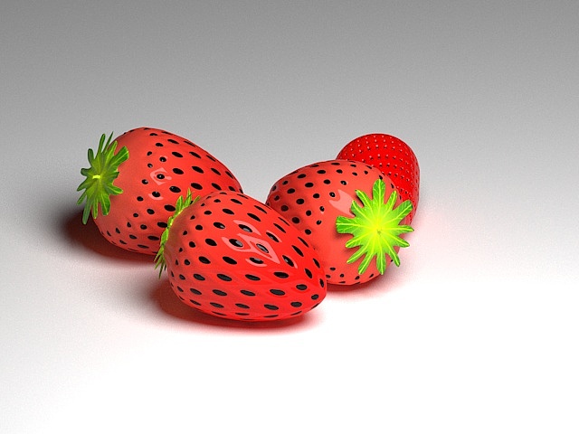 卡通草莓模型