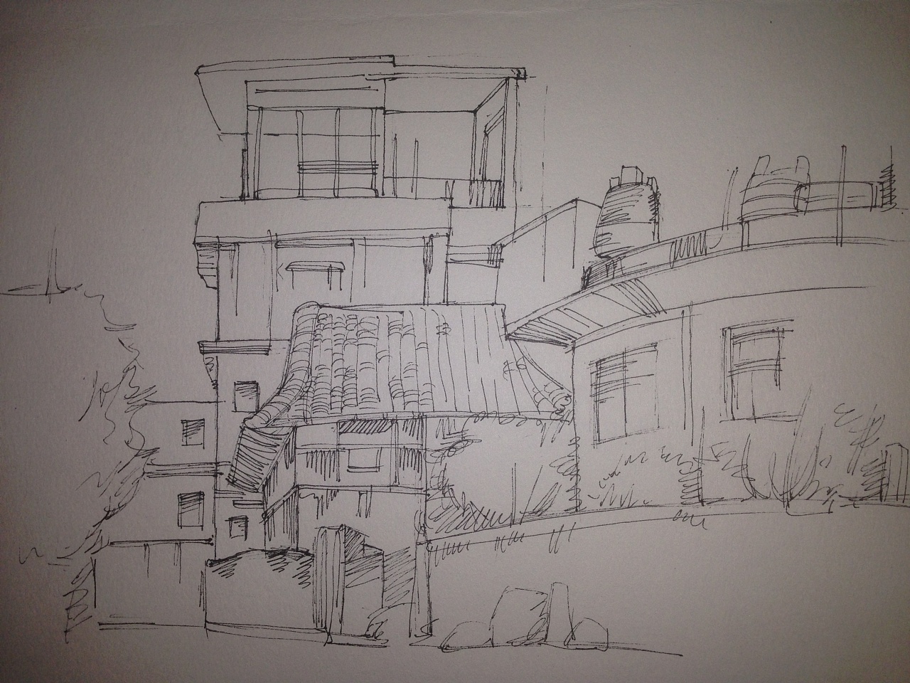 一些平时的房屋风景速写|纯艺术|绘画|lady江家的丘 - 原创作品