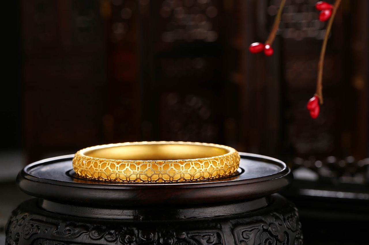 非遗古法金花丝工艺黄金产品摄影