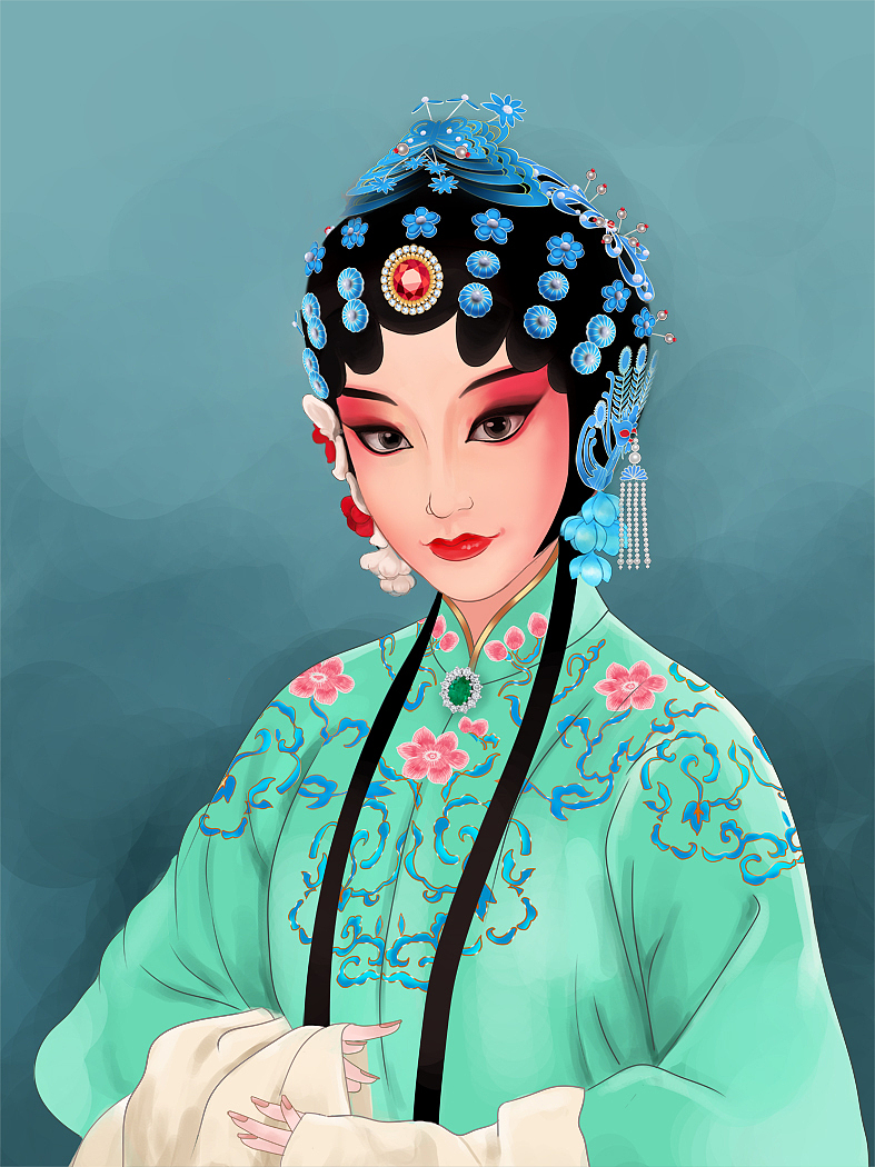国粹京剧花旦,花脸,青衣|纯艺术|绘画|悦榕山庄_原创作品-站酷zcool