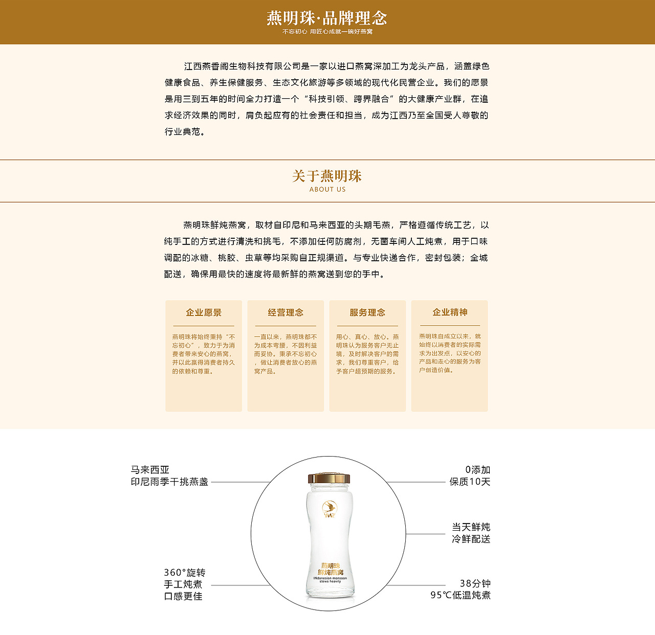 电商首页设计 燕窝品牌故事页面设计