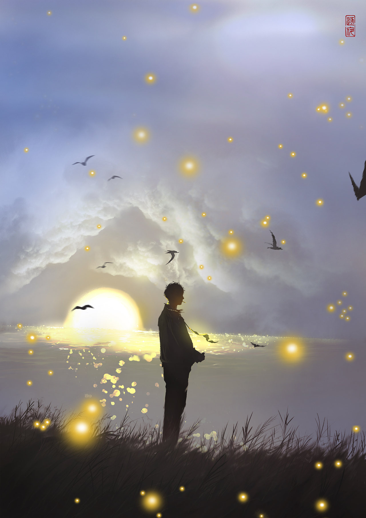 插画作品〖萤火