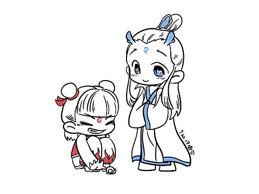日常摸鱼：陈情令&哪吒魔童（个人主页-ZMzc5ODE1NzY=） - 单幅漫画 - 站酷设计师由尔藕霸原创素材 - 站酷ZCOOL