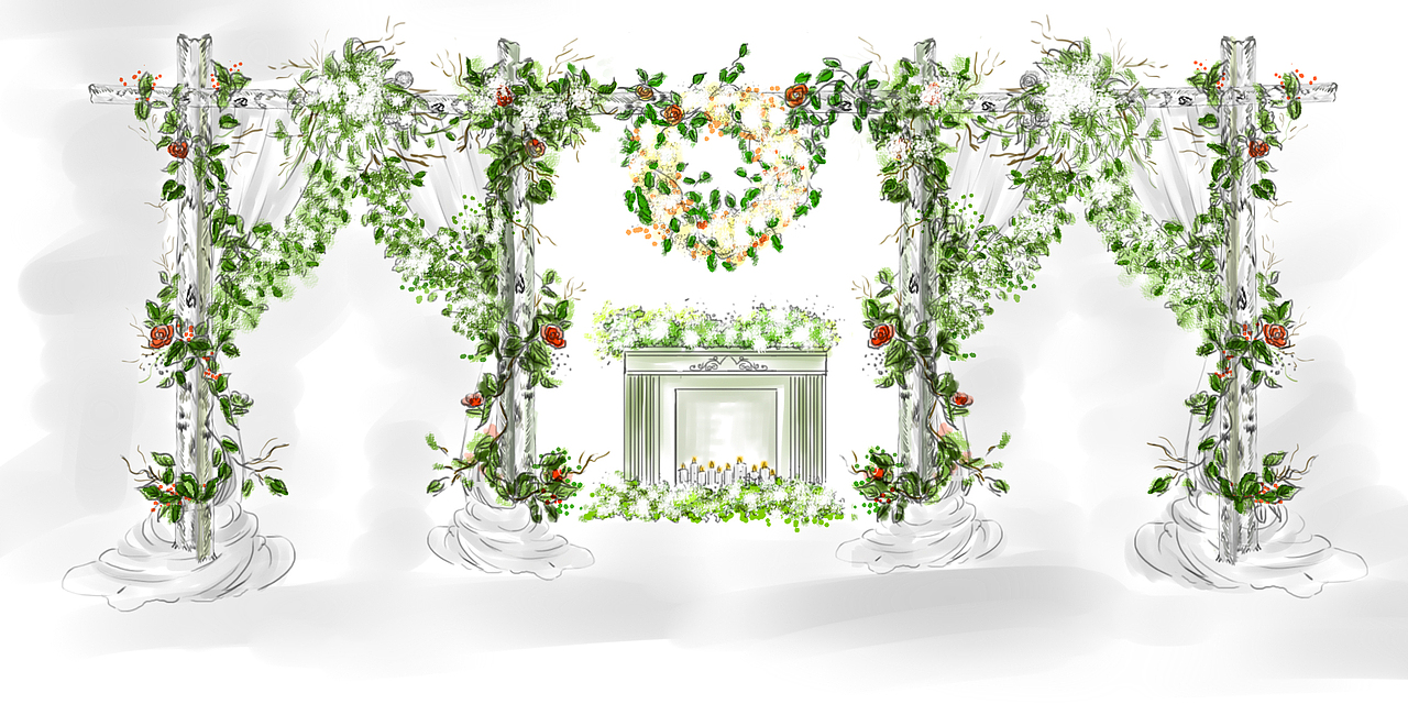 婚礼手绘（图ZNjA1NjA5MjA=） - 商业插画 - 站酷设计师爱画画的天边原创素材 - 站酷ZCOOL