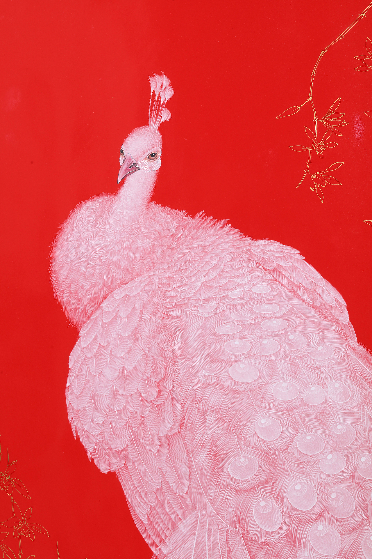 《回眸》颜色釉加彩瓷板画