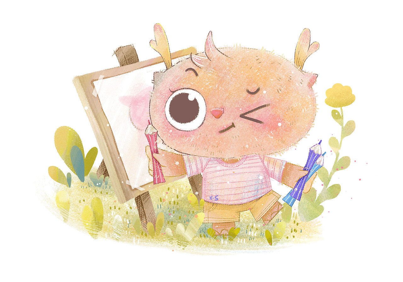 色粉儿童插画练习（图ZMTY2Mjk1NTU2） - 儿童插画 - 站酷设计师我有獠牙原创素材 - 站酷ZCOOL