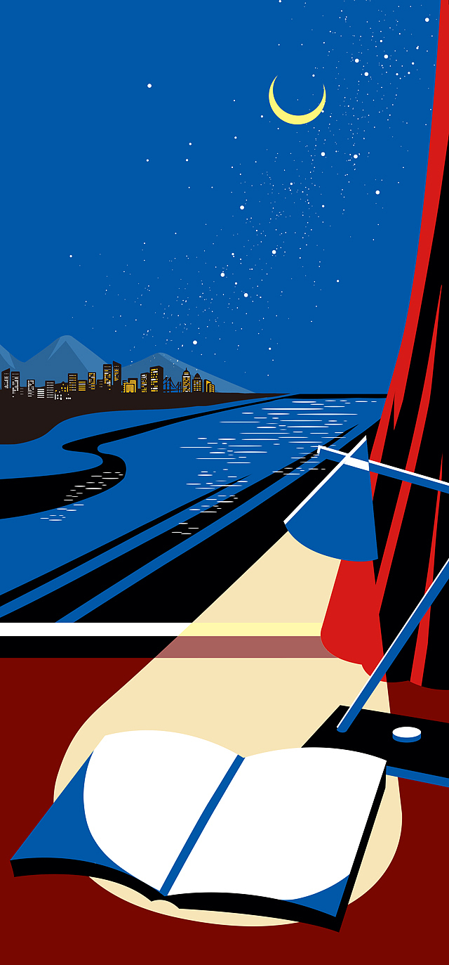 色块风格的插画