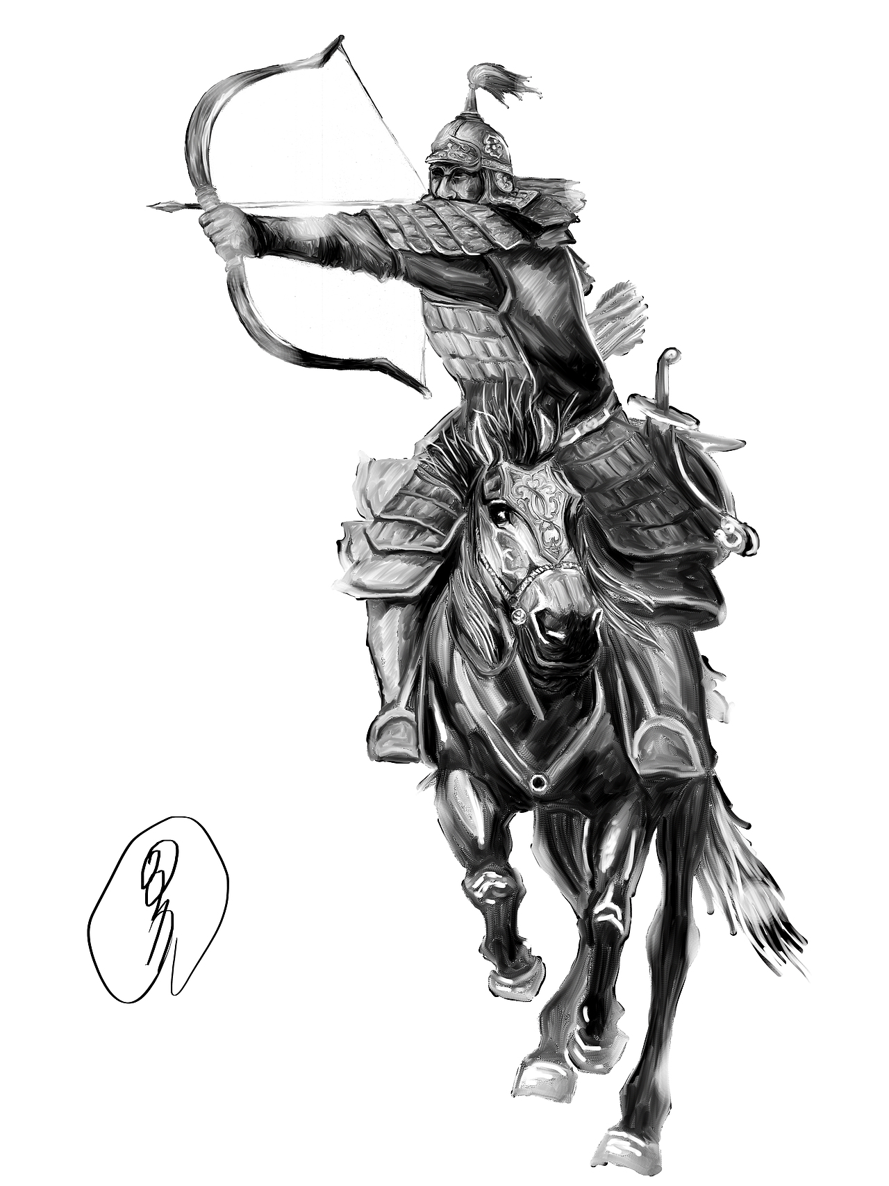 成吉思汗系列画（图ZNDY2Nzg4Njg=） - 商业插画 - 站酷设计师布仁德力根原创素材 - 站酷ZCOOL