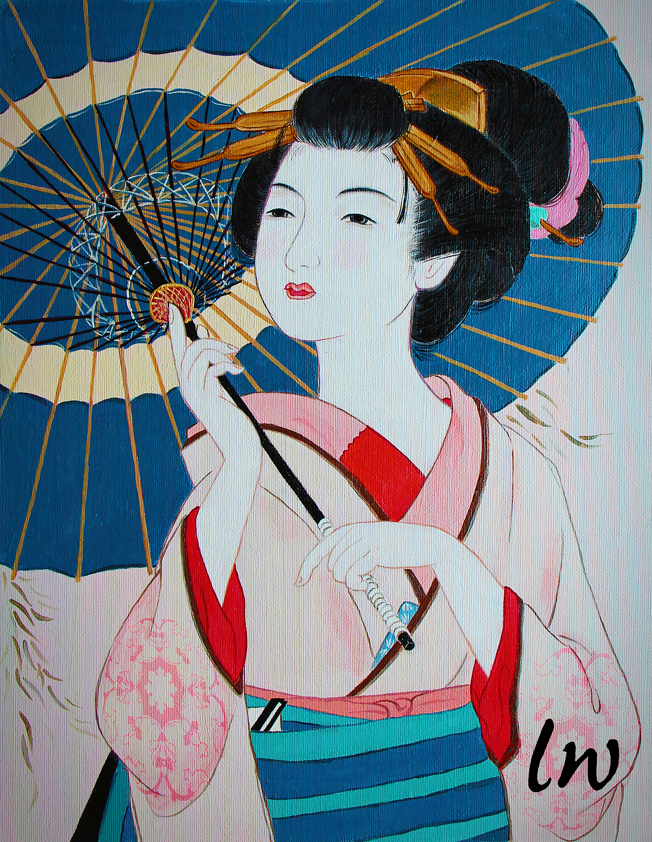 手绘丙烯人物画