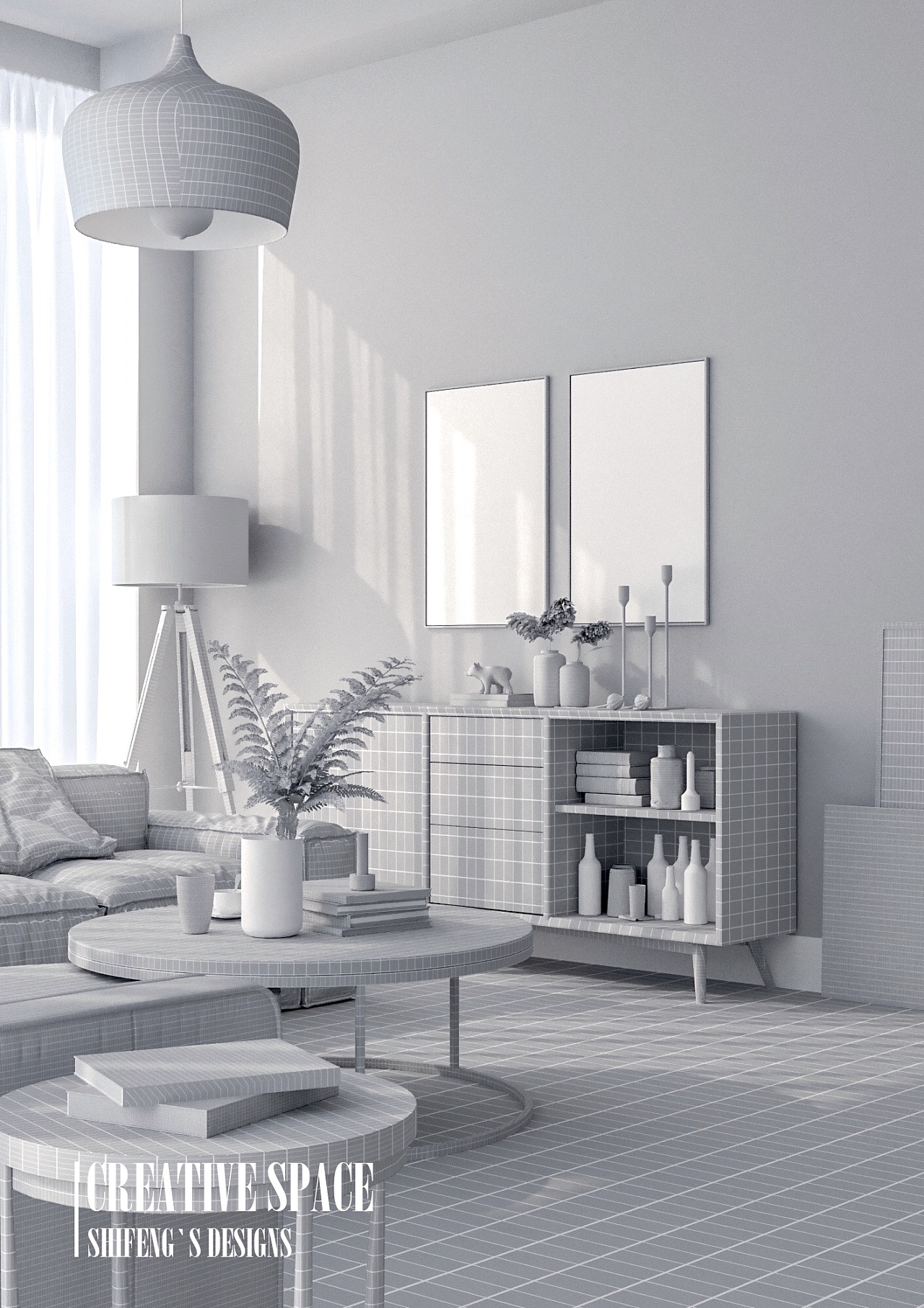 室内照片建模，白模渲染。|空间|家装设计|设计怎么了 - 原创作品 - 站酷 (ZCOOL)