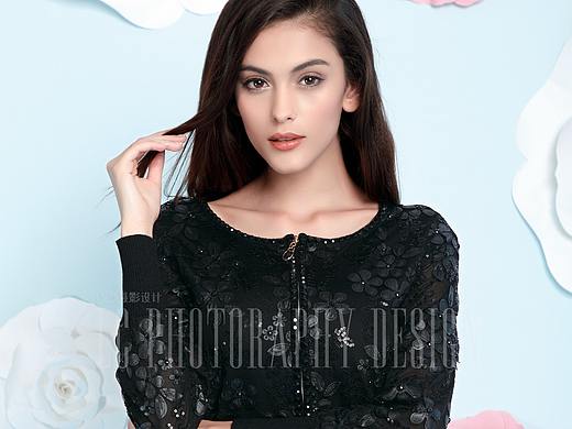 女装毛衣模特内景实景淘宝天猫电商摄影