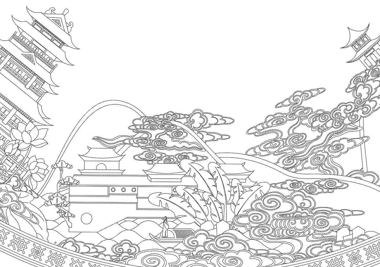 【秀山丽水，养生福地】瓷盘上的丽水风景（图ZNzM1MTAyNTY=） - 商业插画 - 站酷设计师键货原创素材 - 站酷ZCOOL