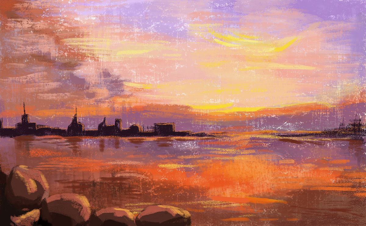 晚霞|插画|艺术插画|艺绘先生 - 原创作品 - 站酷 (zcool)