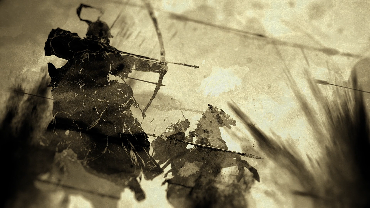 古代战争水墨片头动画ae模板