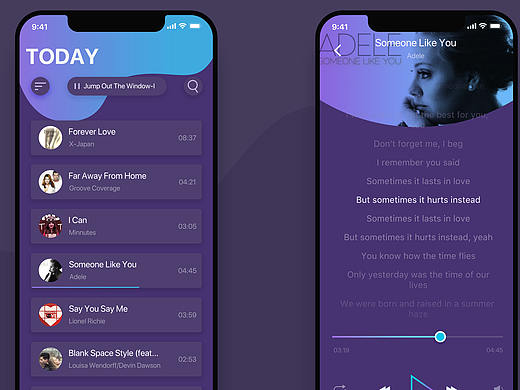 music player 界面临摹