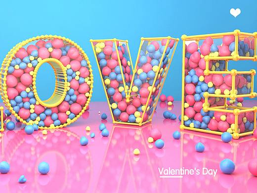C4D2019浪漫情人节爱心场景模型