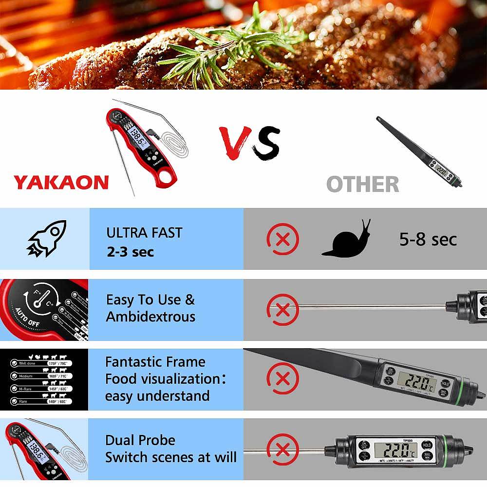 烧烤温度计 双探针