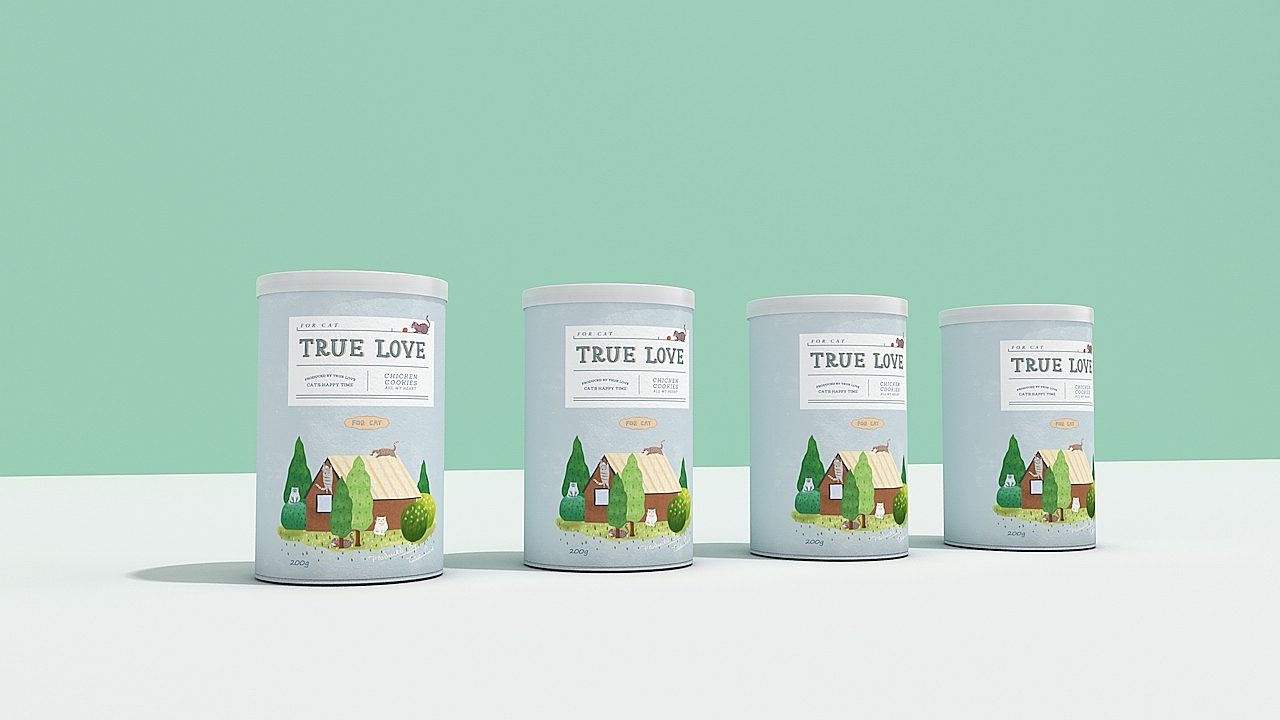「 TRUE LOVE猫粮品牌」金质营养 · 承载全方位的呵护 ​​（图ZODE1MTk0MjA=） - 包装 - 站酷设计师你好大海品牌设计原创素材 - 站酷ZCOOL